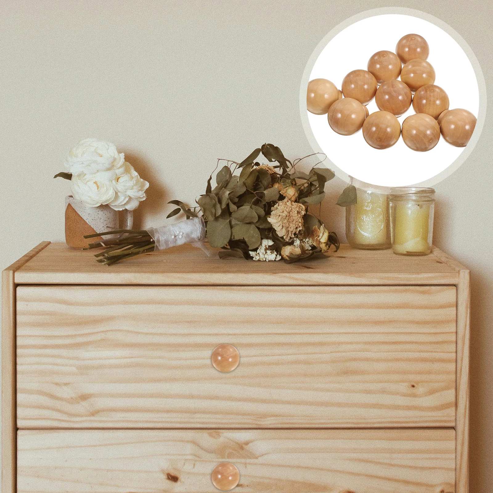 

12Pcs Wooden Dresser Knobs Modern Drawer Pulls Boho Style Easy Installation for Cabinets and Closet Doors Wooden Dresser Knobs