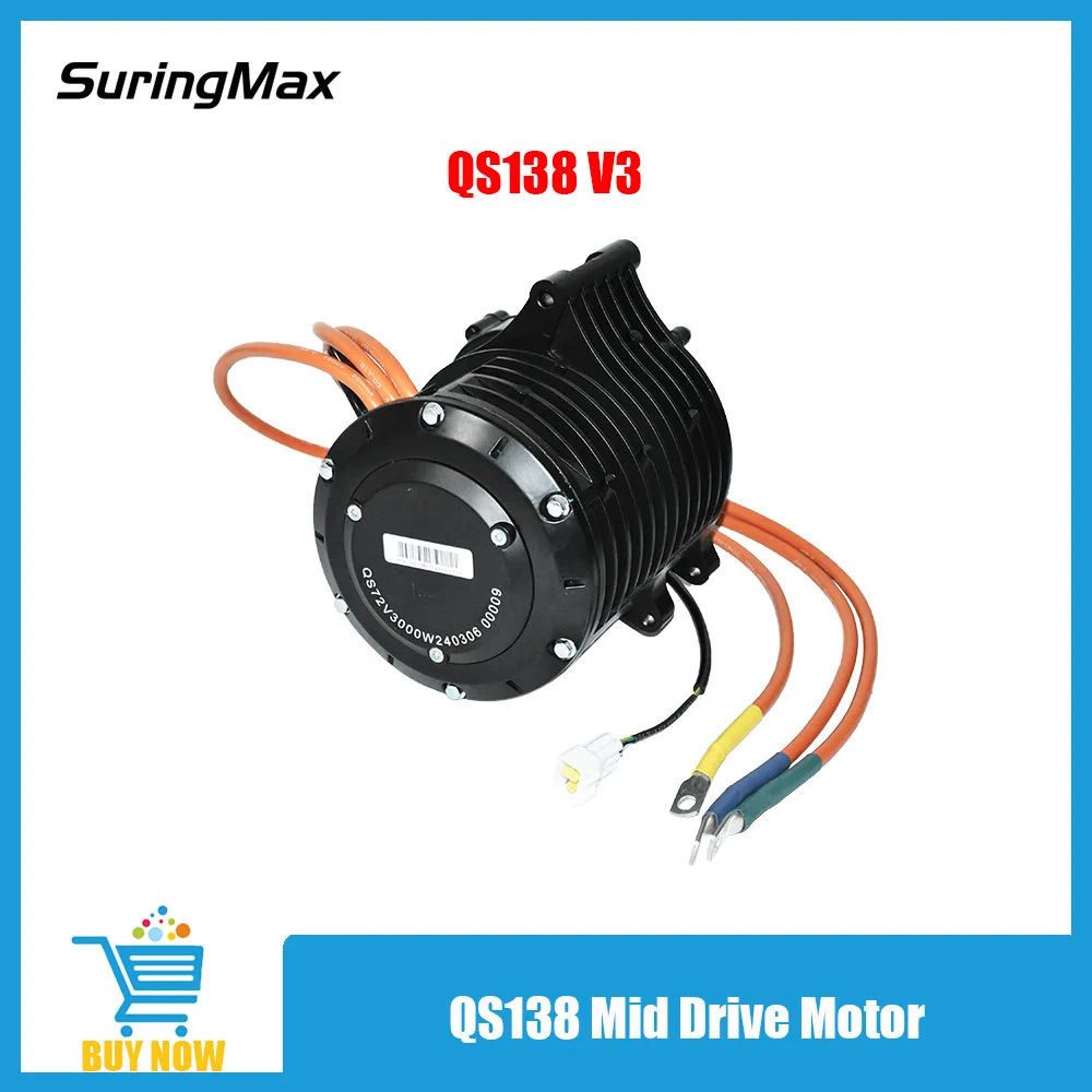 QS3000W BLDC central qs 138 v3 70h 72v 3000w 1:2.37 e-bike electric motorcycle 3000 watt mid-drive motor for electric scooter