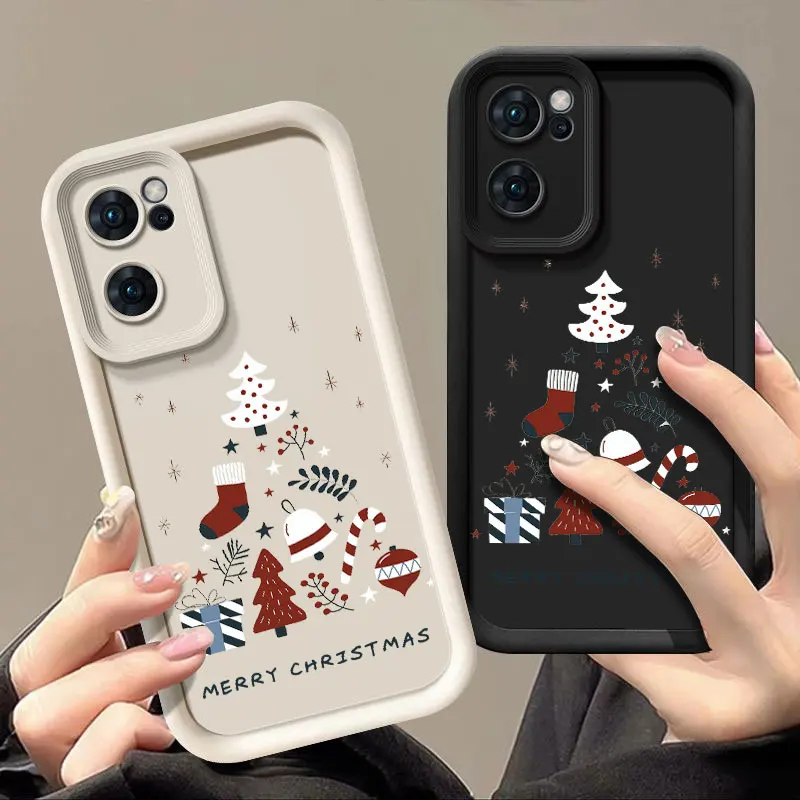 Christmas Fashine Phone Case For OPPO FIND X5 RENO 6 7 7Z 8 8T 10 11 12 12F PRO PLUS 5G Shockproof Soft Cover Coque Shell