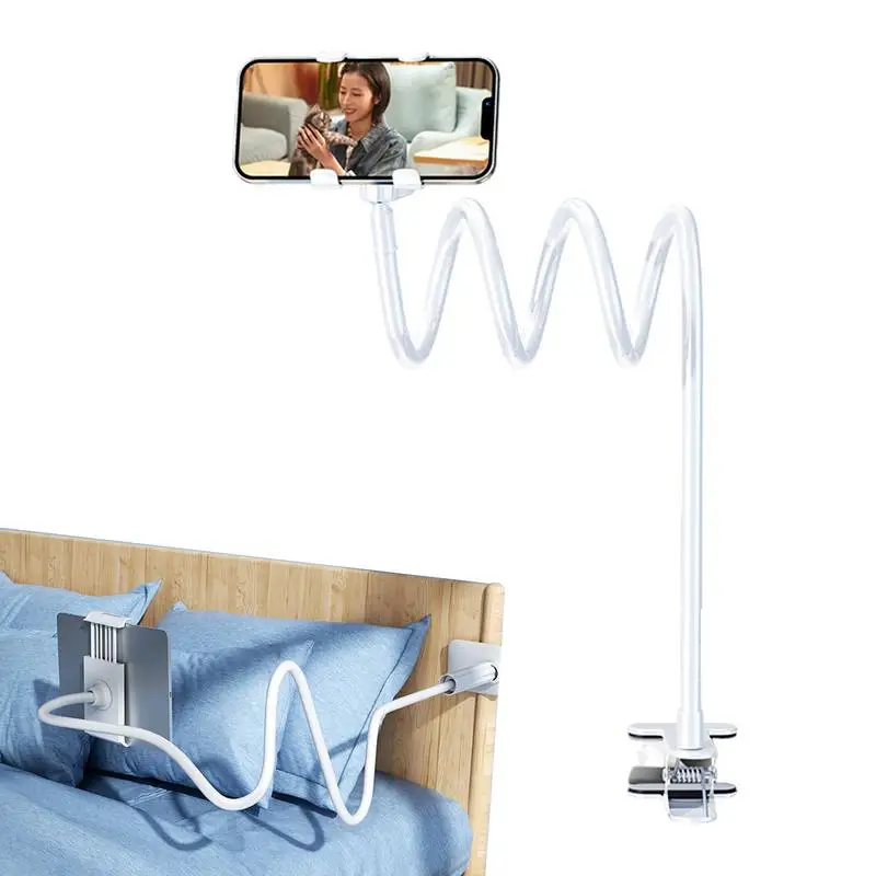 Phone Holder Desk Clamp Phone Holder For Bed 360-degree Rotation Flexible Long Arm Mobile Live Streaming Bracket Fits Tablets