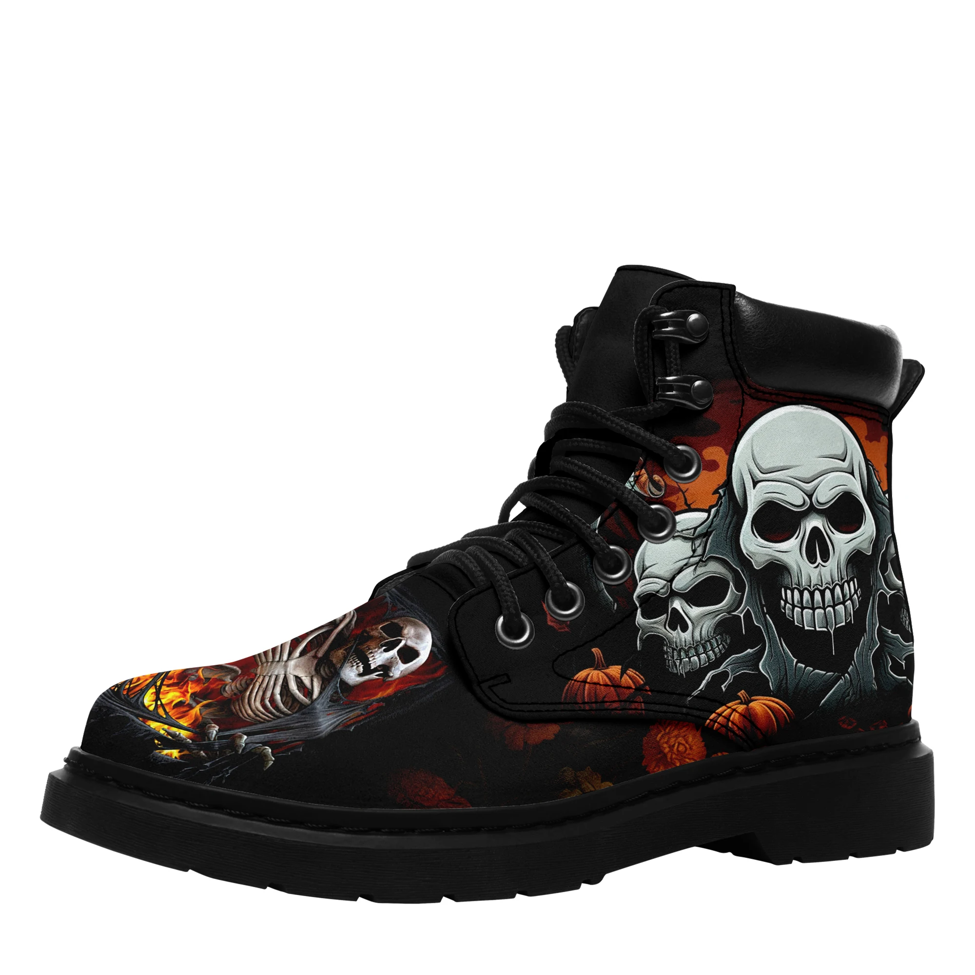 Dropshipping Print On Demand Men Women Custom Print POD Boots Halloween design Martin Boots Free Shipping