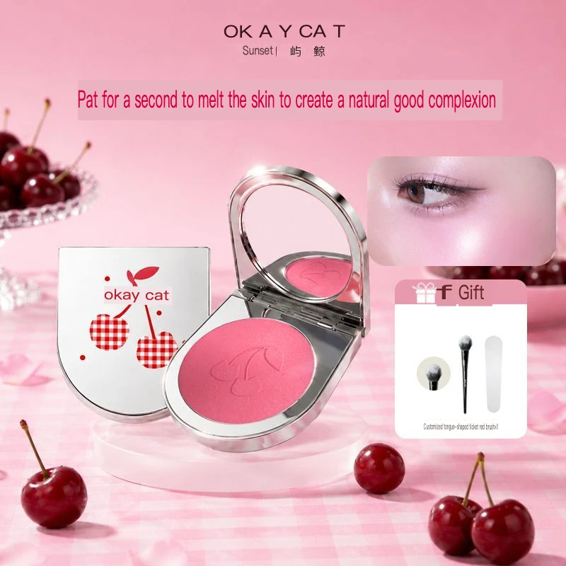 Okaycat Sunset Island Whale Blush Palette Highlighter, Contouring And Shading, Skin-Melting, Long-Lasting Satin Finish, Watery