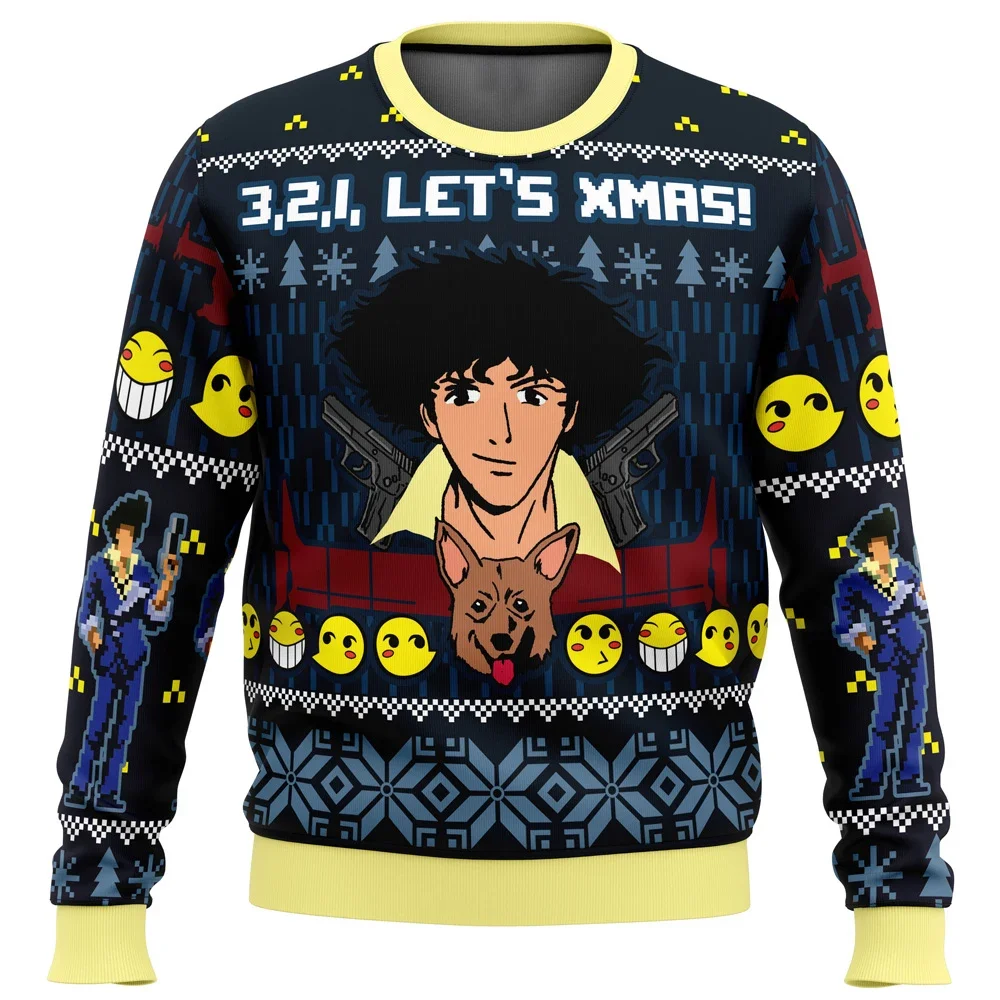 

Cowboy Bebop See You Space Cowboy Ugly Christmas Sweater Gift Santa Claus Pullover Men 3D Sweatshirt And Top Autumn And Winter