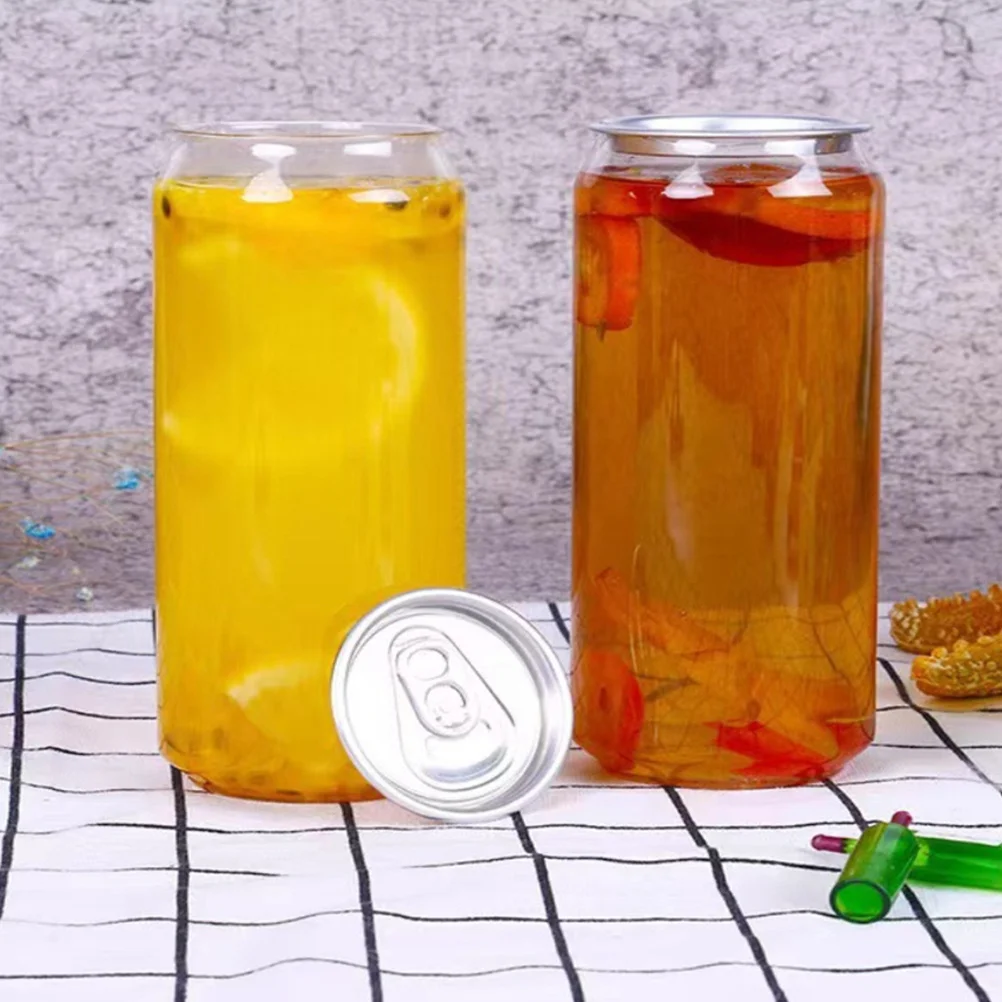 

12Pcs Clear Plastic Beverage Bottles Aluminum Cap Leakproof Reusable Juice Smoothie Milk Containers 400ml Juice Containers