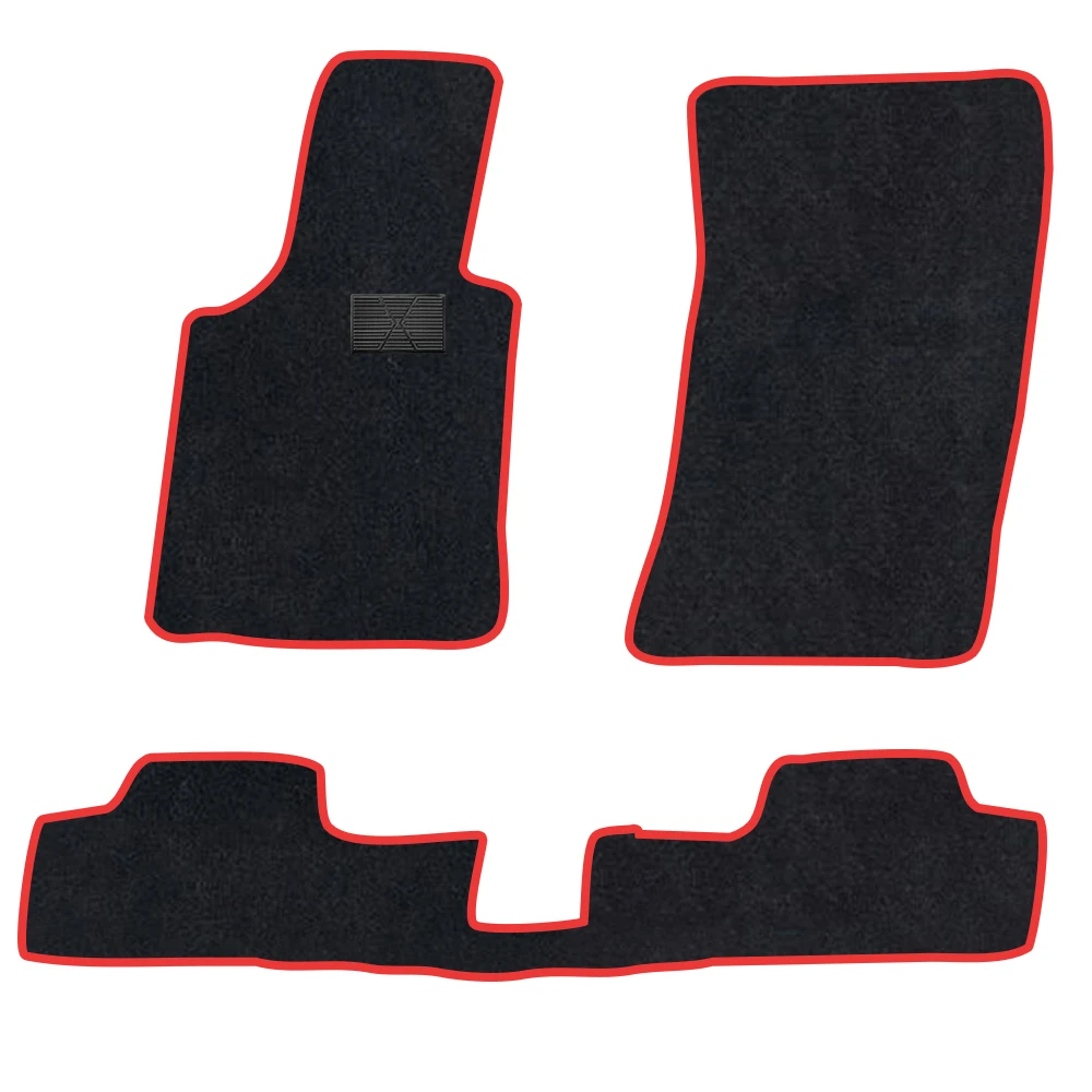 

Car Floor Mat For Bmw 1 series F20/F21 2011-2018 4door Polyester suede Anti Slip black Backing red Binding Trim Edge