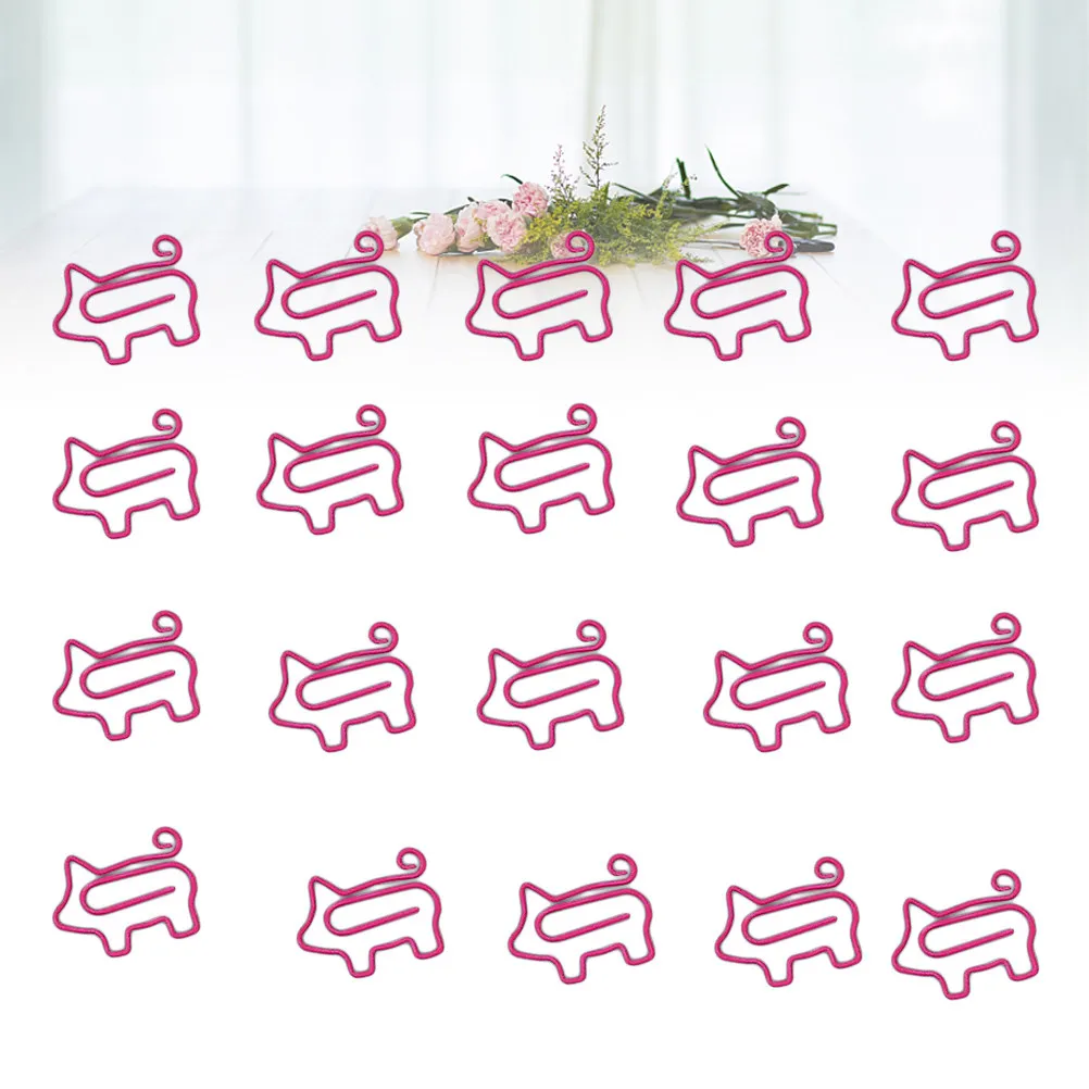 

20Pcs Heart Pig Shaped Premium Metal Paper Clips Creative Photo Note Sign Clips Bookmark Organizer for Home Office School Use