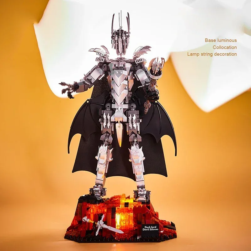 879pcs Lorded Ring Dark Lord Sauroned Mech Cretive Ideas Building Block Game Figures Robot Assemble Bricks Toys Adult Kids Gift