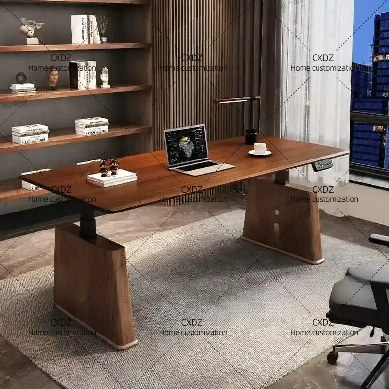 XX Solid Wood Smart Electric Desk Frame Multifunctional Office Computer Desk Writing Home Study Table  Desk
