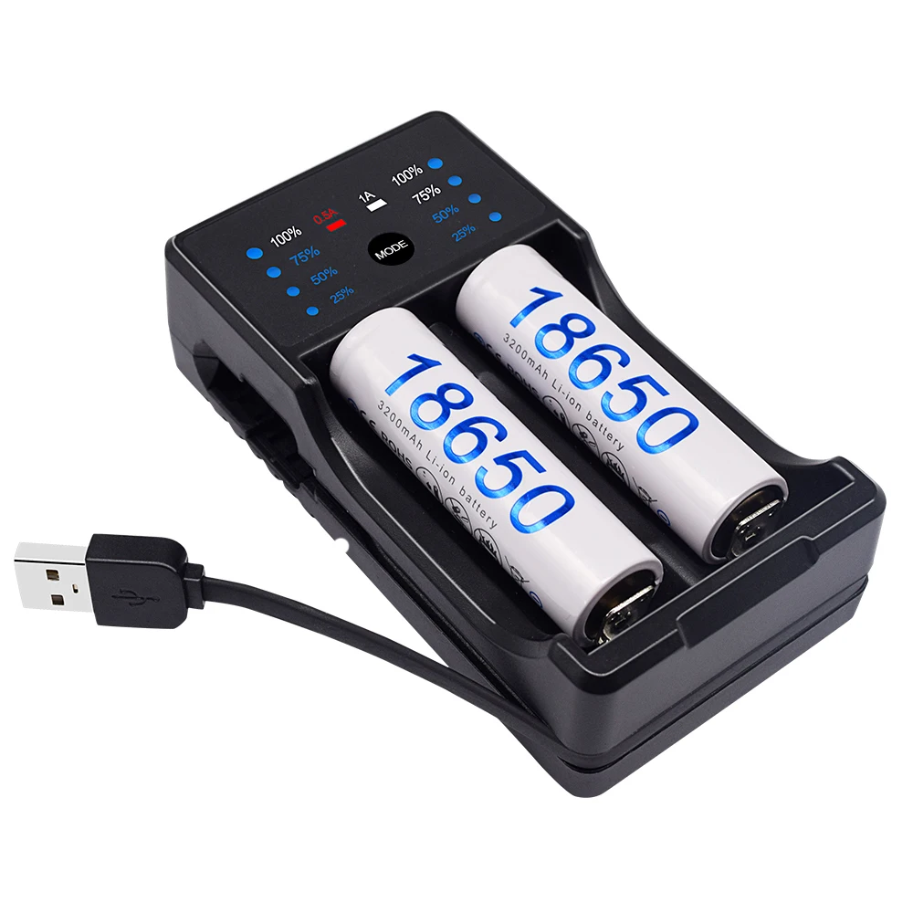 PALO 1500 мАч AA 3,7 В 18650 литий-ионные аккумуляторы для светодиодного фонарика + зарядное устройство для AA AAA 18650 14500 16350 18500 и т. д.