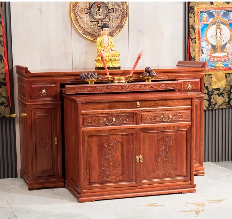 Y1 Chinese solid wood rural living room main room Buddhist niche table incense strip case Buddha cabinet