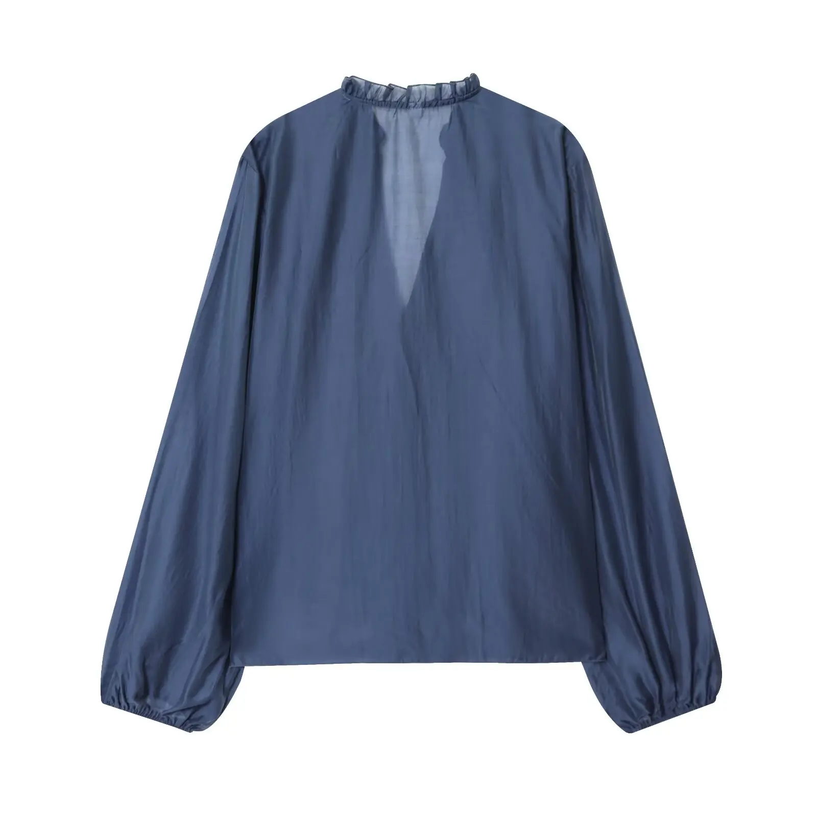 BSAY خريف جديد الملابس النسائية 2025 قميص أنيق غير رسمي بلون الطبقات الخامس الرقبة زر قميص بأكمام طويلة