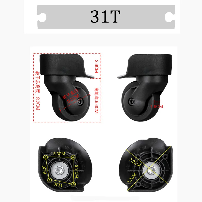 For American travelers 31T Quick-Install Luggage Wheel Kit – Luggage Wheel Replacement Parts For Smoother Travel