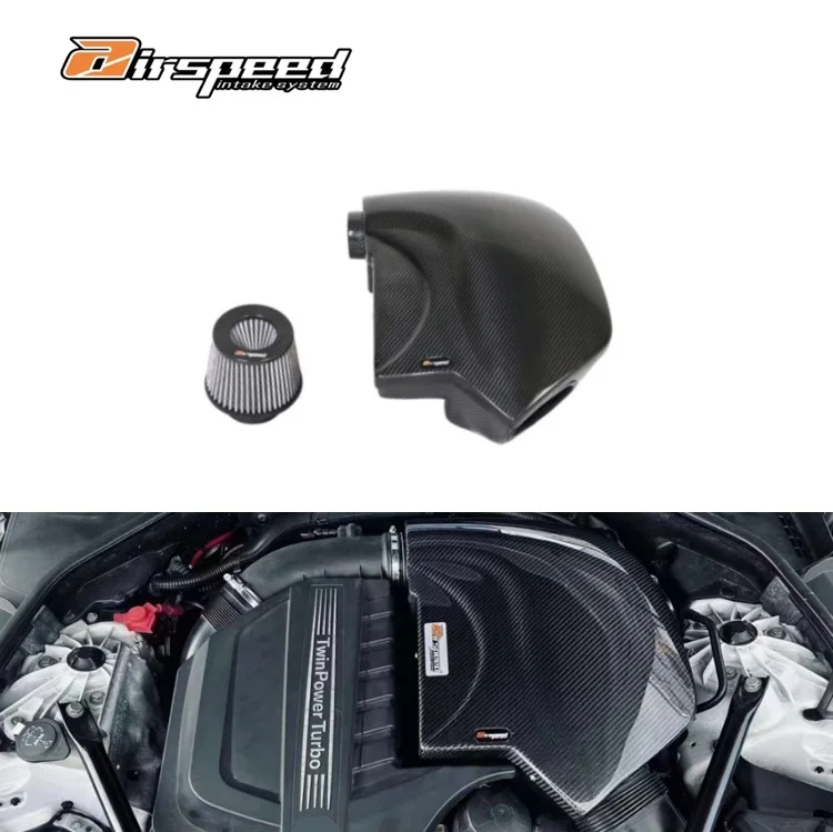 Airspeed Brand 3K Twill Carbon Weave 100% Dry Carbon Fiber Air Induction System for Bmw 5 Series 535Li 6 Series 640Li N55 3.0T