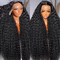 40 Inch Deep Wave 13x4 HD Transparent Lace Frontal 100% Human Hair Wigs 13x6 Lace Frontal Wigs 250 Density Curly Wigs For Women