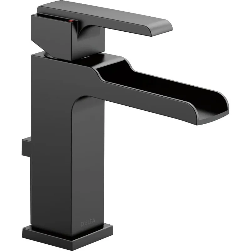 

Delta Faucet Ara Matte Bathroom Faucet, Single Hole Bathroom Faucet, Waterfall Faucet, Metal Drain Assembly