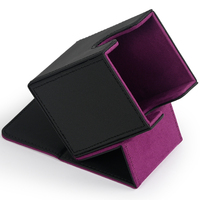 Card Deck Box,Card Deck Case Holds 100+ Sleeved Cards, PU Leather Card Storage Box For  TCG game trading cards.
