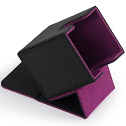 Card Deck Box,Card Deck Case Holds 100+ Sleeved Cards, PU Leather Card Storage Box For  TCG game trading cards.