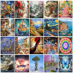 GATYZTORY Oil Painting By Numbers Scenery On Canvas HandPainted acrylic paint diy Numbers Painting art Coloring By Number