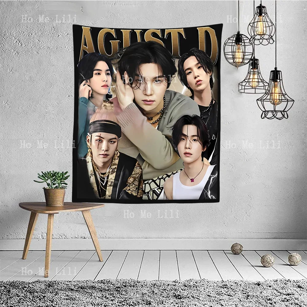 Agust D Kpop Vintage Tapestry Wall Hanging For Bedroom Living Room Modern Fashion Design Tapestries