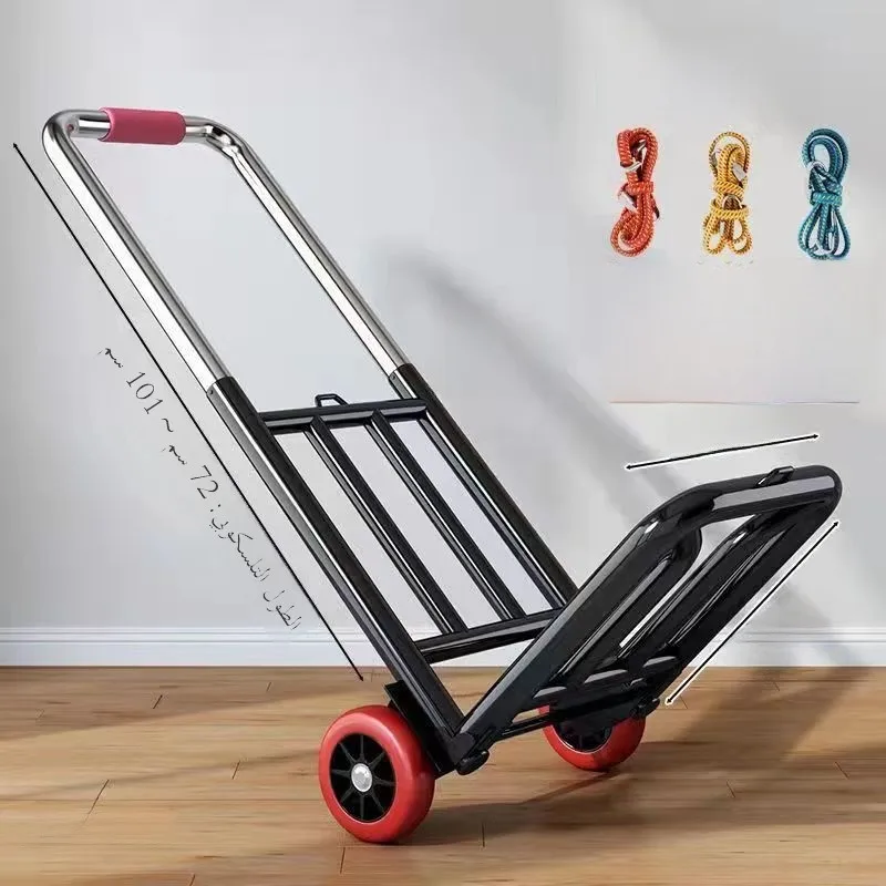 

Portable Hand-Pulled op Cart Vegetable Bung Car Small Load King Household Storage Utili Folding Cart for Easy Trans...