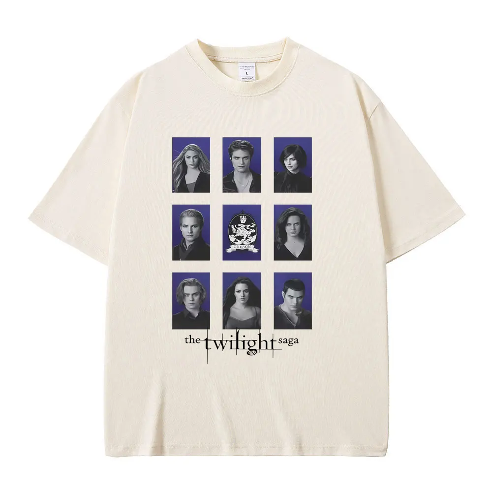 

Movie Twilight Saga Vampire Robert Pattinson Edward Cullen Bella Jacob Black Print T-shirt Men Women Vintage Oversized T Shirt