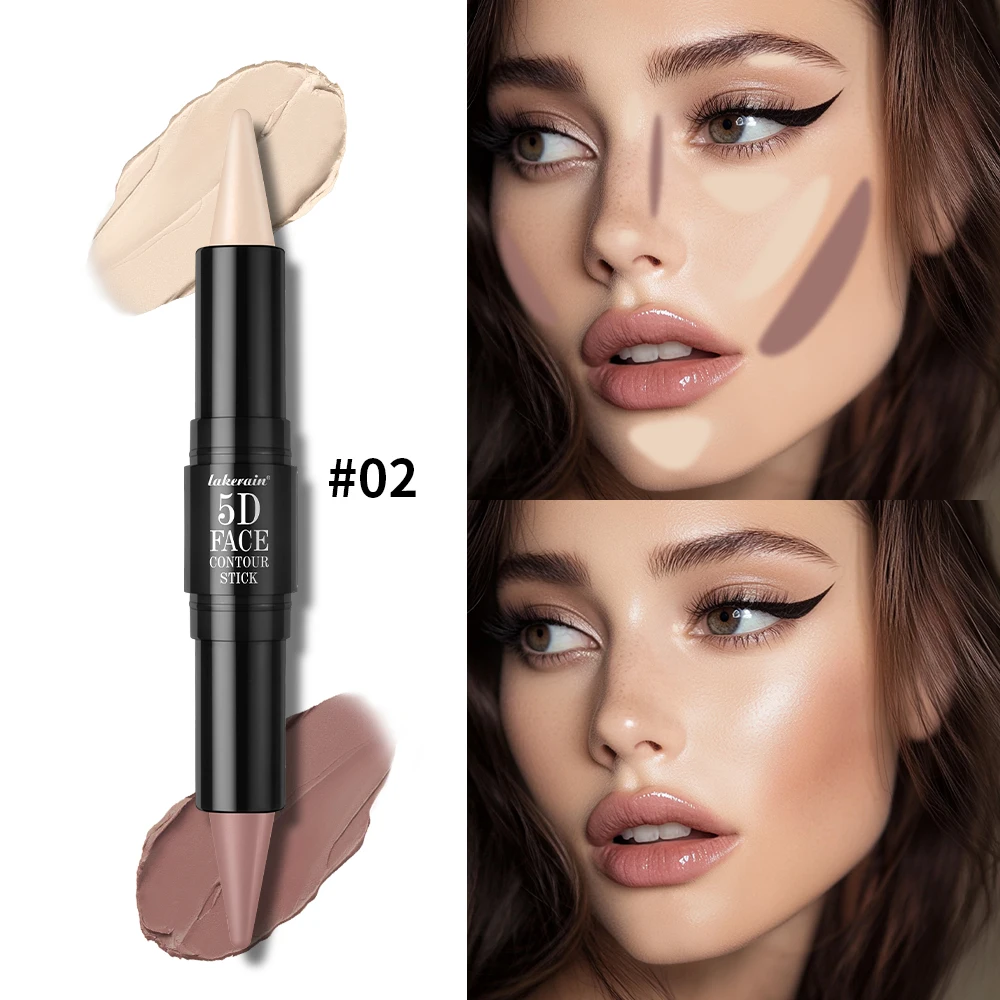 Stylo à reflets Double tête 5D, liquide de maquillage pour le visage, fond de teint imperméable, correcteur, crayon cosmétique