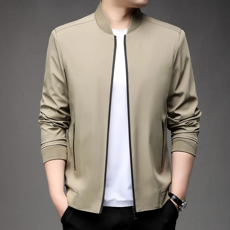 

Men's High-Quality Fashion Spring Baseball Collar Business Casual Jacket Handsome Youth Coat Dad Jacket