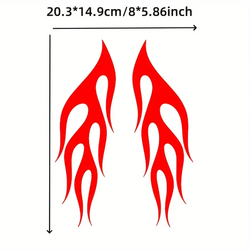 2pcs/Set Fire Wings Waterproof Vinyl Decal Sticker Kit – 3 Styles White/Black/Red Stickers for Car And Motorcycle Decoration