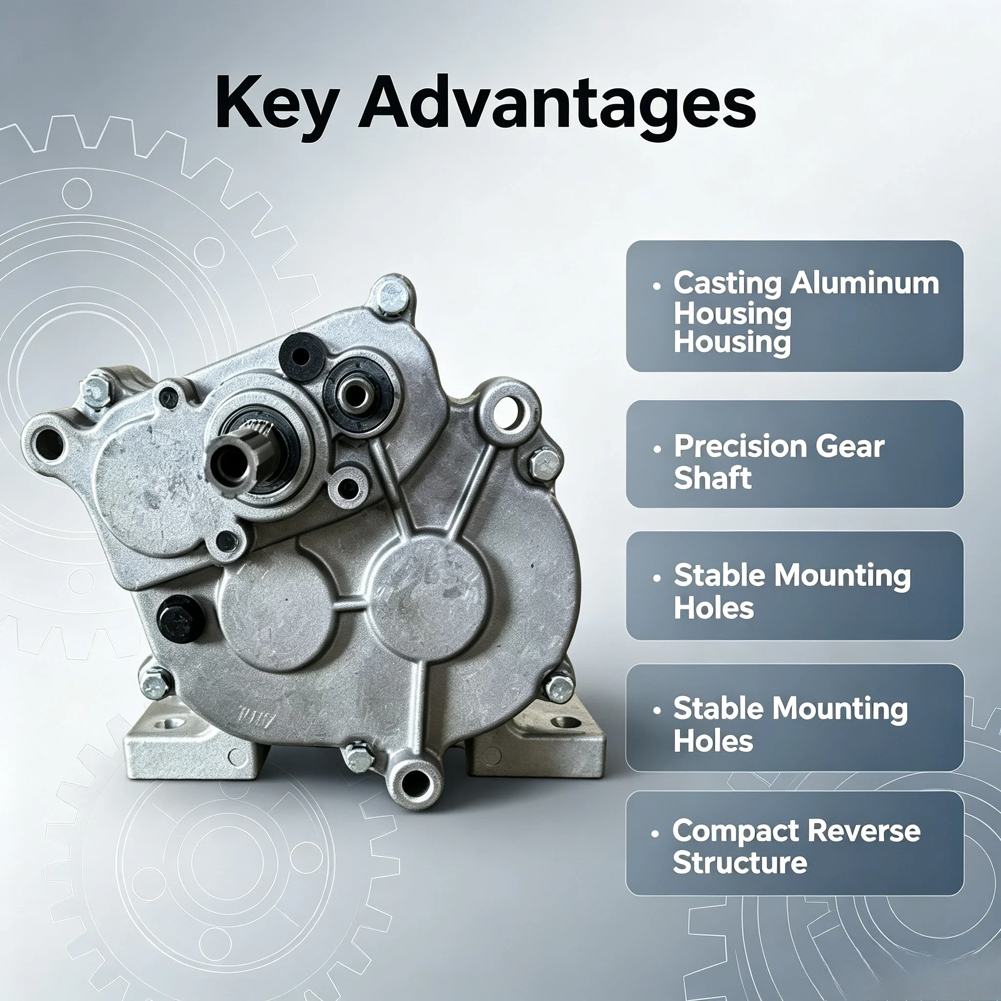 Base Mounted Reverse Gearbox, Forward Reverse Transmission for Micro Tiller, Beach Vehicle & Snow Removal Machine Gear Box