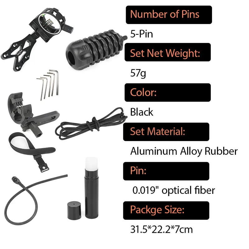 القوس الرماية CNC 5Pin البصر المطاط امتصاص الصدمات السهم بقية كابل اللمحة البصر RH مجمع القوس الصيد اطلاق النار الهدف الملحقات