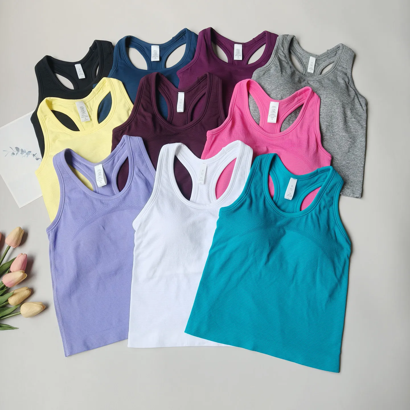 Summer Women's Sleeveless Sports Vest Quick-Dry Fitness Tank Top Tight-Fitting Running Yoga Pilates Casual Wear Pilates Tops