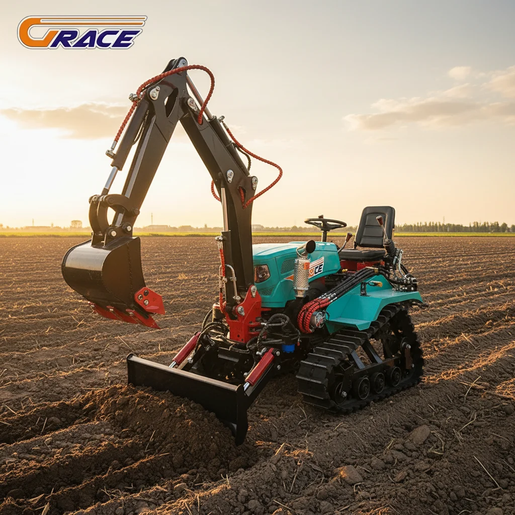 

New Hot Sale 35HP Crawler Tractor For Sale Agricultural Farm Machinery With Hydraulic Rotary Tiller Thumb Clamp And Dozer Attach