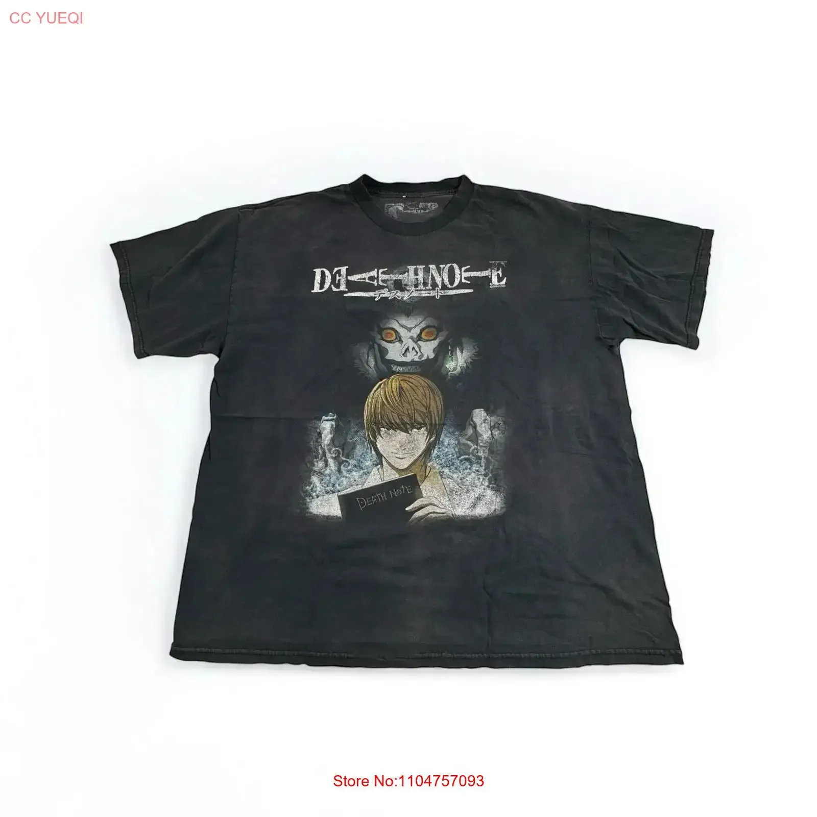 Death Note Anime T Shirt Size XL Shonen Jump Black Vintage Faded Y2K Distressed vintage Washed Top For Everyday Wear graphic