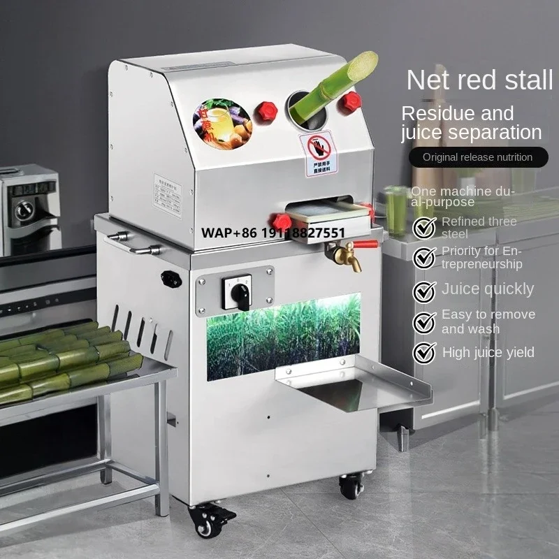 

Electric Sugarcane Juicer StainlessSteel Commercial Electric Sugarcane Juicer Dual Power Fully Automatic Stall Sugarcane Machine