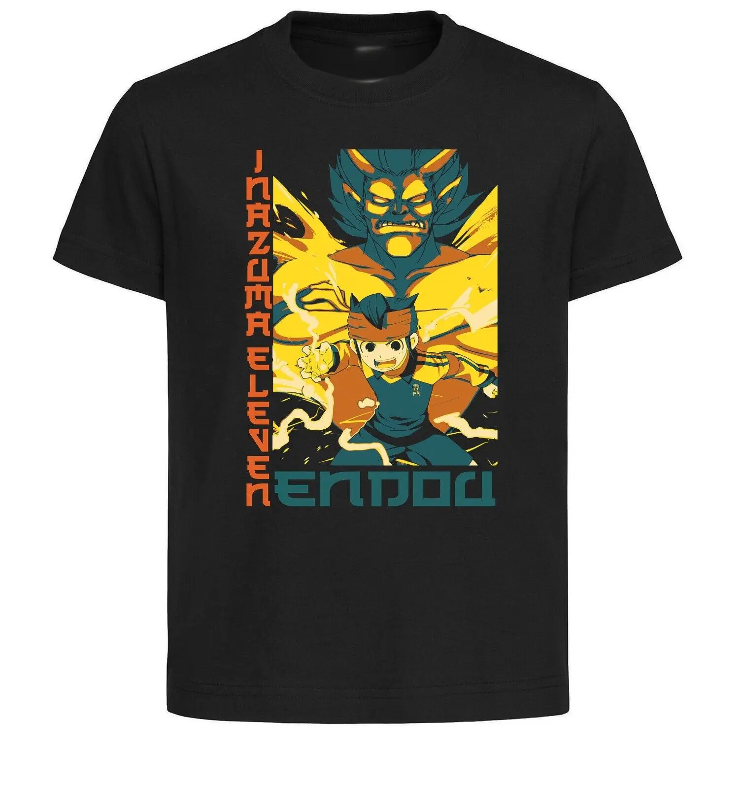 Unisex Black Japanese Style T-Shirt - Inazuma Eleven - Endou Mamoru Variant 01-