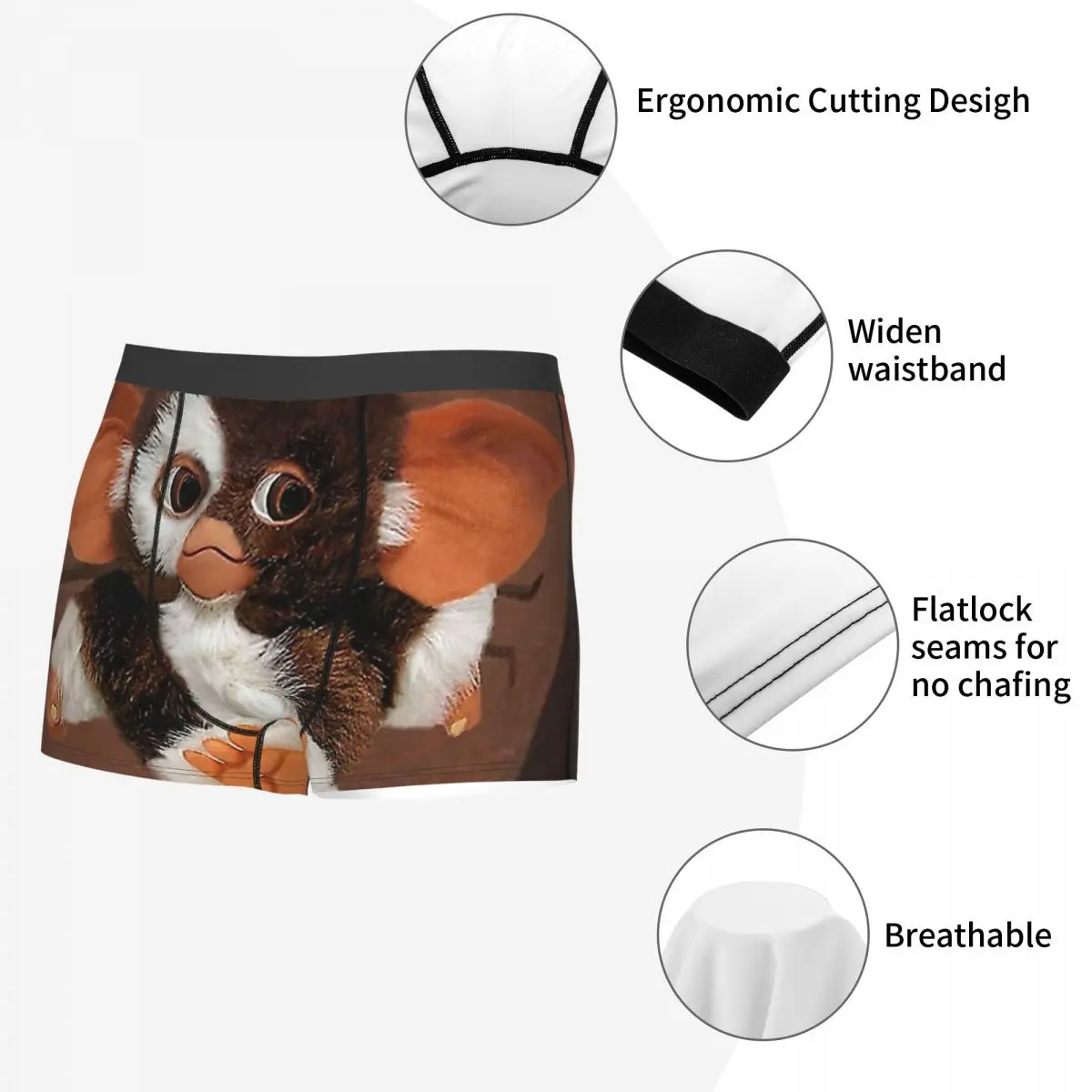 Gremlins Pet Comedy Horror Film I Love My Gizmo With Box Underpants Cotton Panties Male Underwear Print Shorts Boxer Briefs