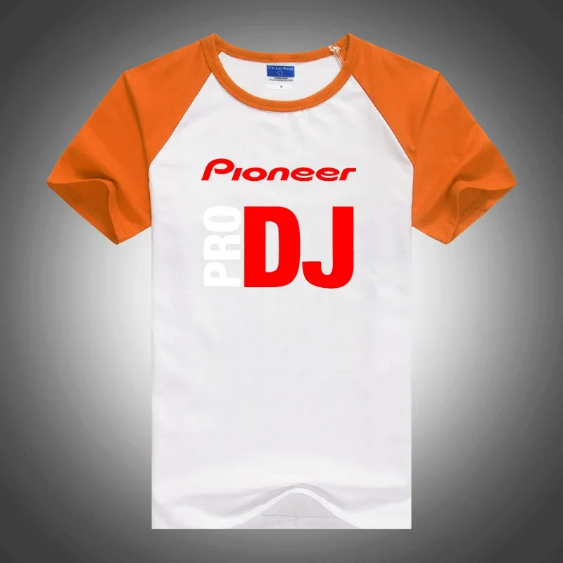 DJ Pioneer PRO 2024 Men's New T-Shirt Color Block Round Neck Short Breathable Raglan Sleeve Patchwork Casual Harajuku Sports Top