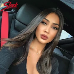 Sleek Lace Human Hair Wigs For Women Straight Bob Brazilian Hair Wigs Red Ombre Colored Long Bob Lace Wigs Brown Colored Wigs