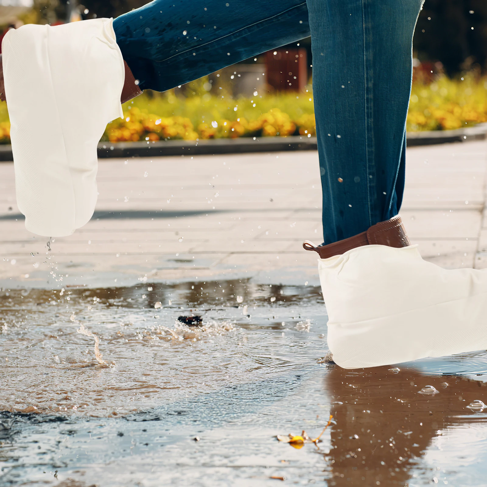 

1pcs Waterproof Shoe Covers Reusable Boot Covers Rainproof Mudproof Snowproof Outdoor Indoor Non-Slip Shoe Protectors Easy Clean