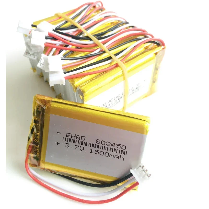 

10 шт. 3,7 В 1500 мАч литий-полимерная аккумуляторная батарея LiPo с 3-контактным разъемом JST PH 2,0 мм для DVD PAD GPS ноутбука 803450