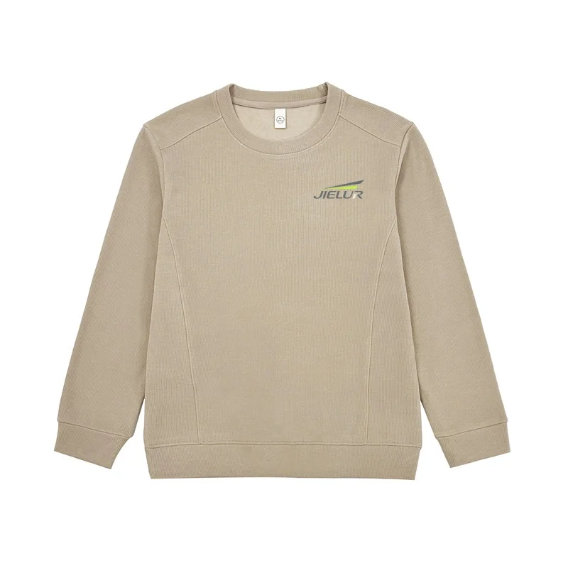 320g Tencel Camel Wool Waffle Crew Neck Spliced Line Long Sleeve Top Women Warm Casual Shirt