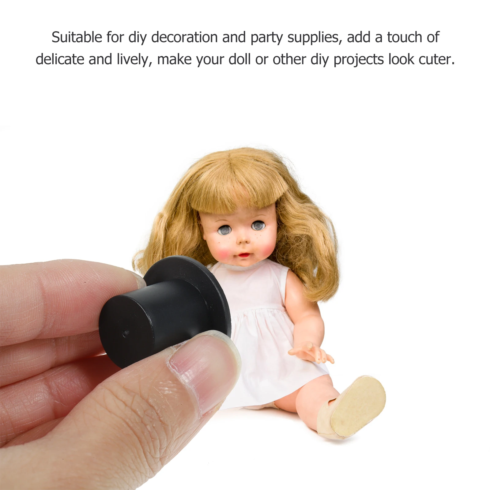 

100 Pcs Mini Hat Black Plastic Decorative Hats for DIY Craft Party Supplies Christmas Accessories Animals
