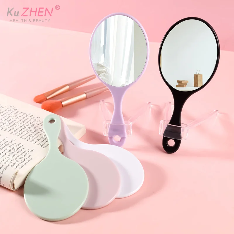 1 * miroir de maquillage à main miroir de vanité de maquillage rond avec poignée miroir à main SPA Salon miroirs compacts miroirs cosmétiques pour les femmes