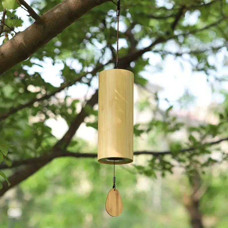 Outdoor Bamboo Wind Chimes Small Meditation Chord Windchime WindBell Decoration 448C