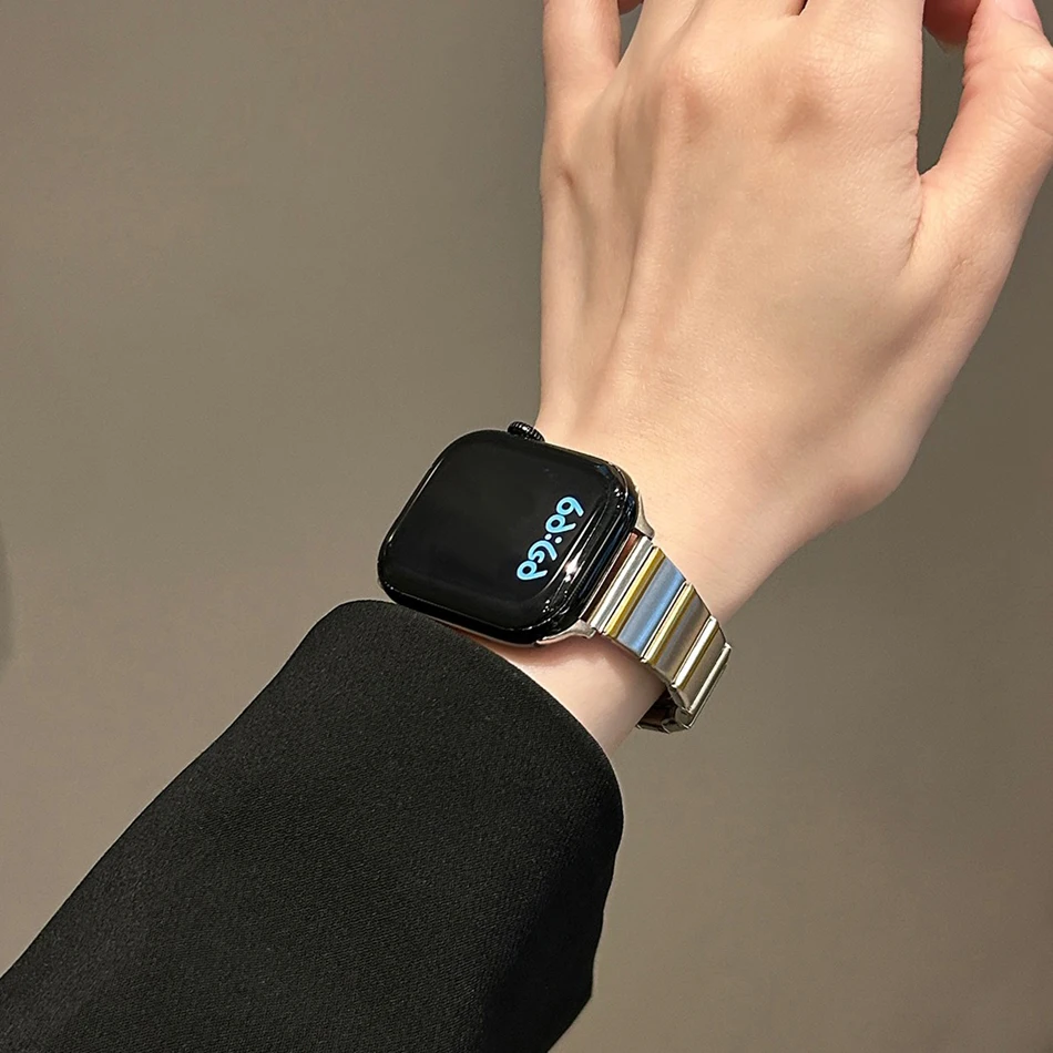 موضة فراشة مشبك سليم الخيزران حزام ل أبل iWatch سلسلة 10 9 8 7 6 5 4 SE 38/40/41/42/44/45/46/49 مللي متر حزام الساعات المعدنية