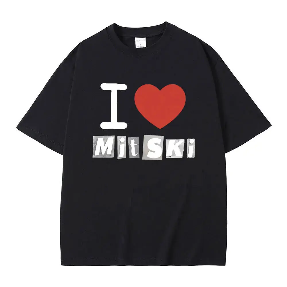 I Love Mitski Print T Shirt Fashion Casual Oversized shirts Pu