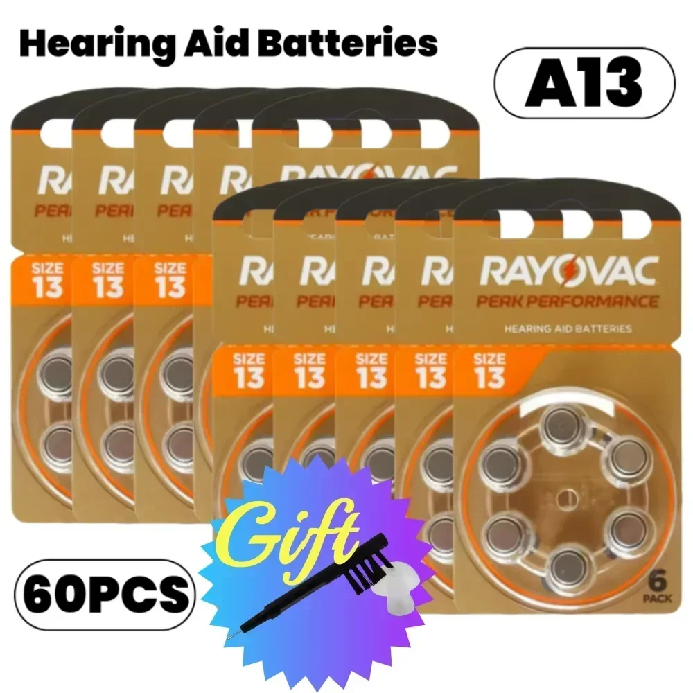 30/60PCS 10 Cards Hearing Aid Batteries Zinc Air 1.45V Peak Size A13 13A 13 P13 PR48 Hearing Aid Battery For hearing aids