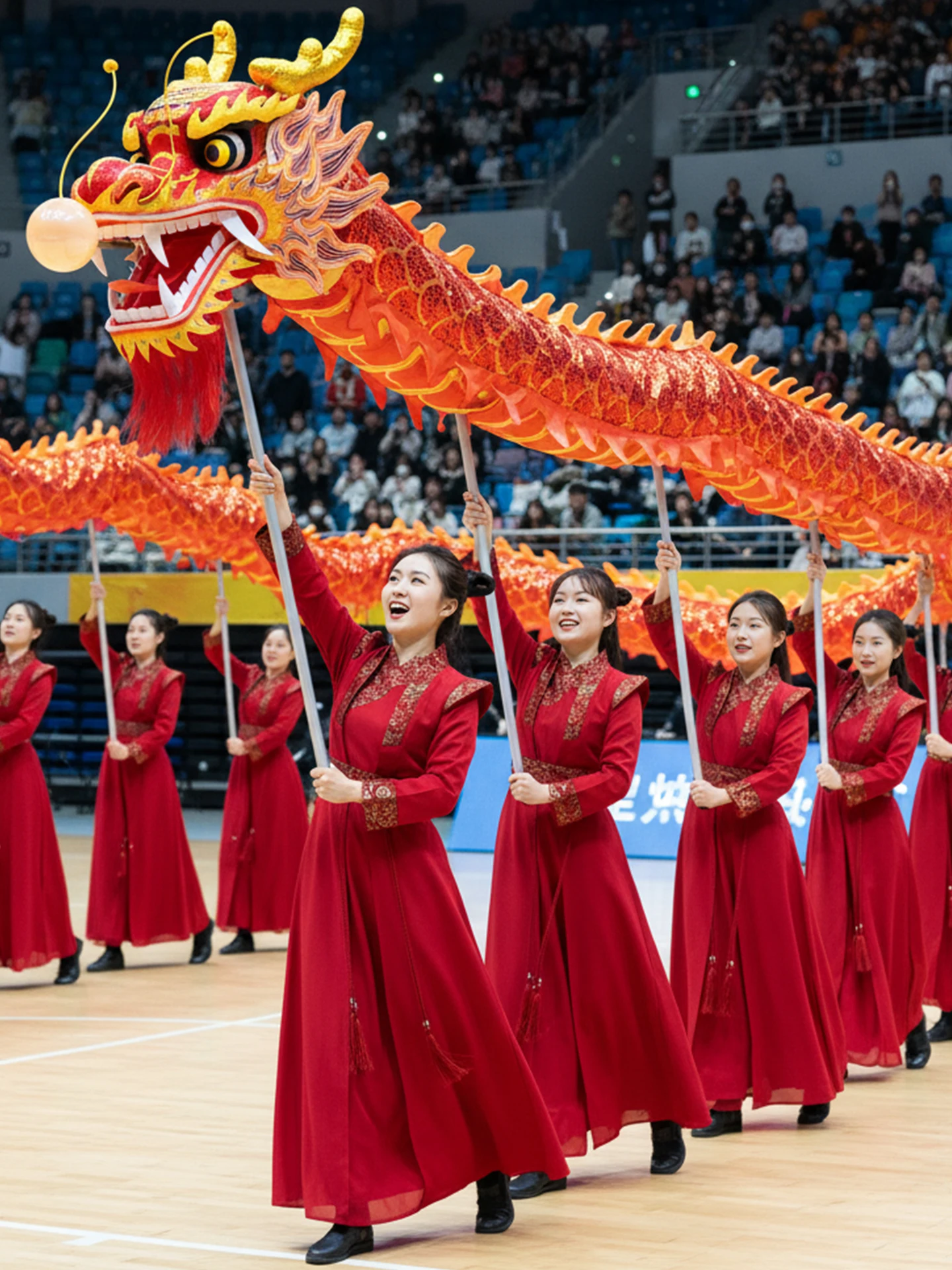 

Новый костюм для выступлений с барабанами в стиле танца дракона и льва для взрослых 2026 года, женский, для открывающего танца, с гонгами и поясным барабаном, зимний