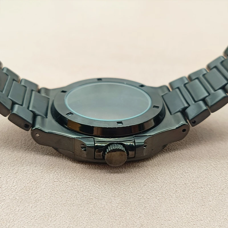 Czarne etui do zegarka Nautilus NH35 etui nadające się do NH35 NH36 4R montaż paska zegarka przezroczysty tył pokrowiec 20ATM etui na zegarek