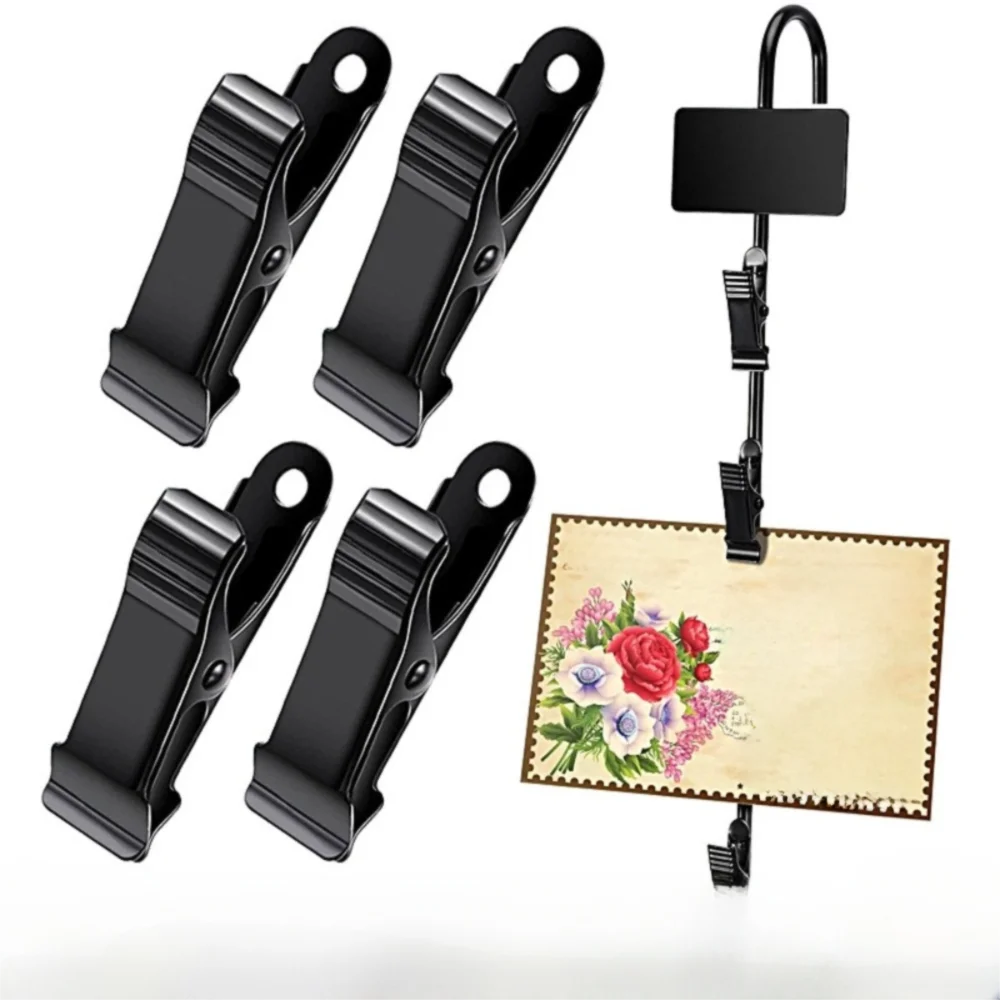 

10pcs/set Metal Mini Spring Clamps Black Anti Slip Crocodile Clamps Long Tail Multi-Purpose Alligator Clips